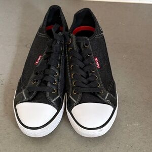 Levi's Black Canvas Sneakers with White Accents